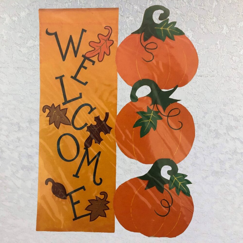 Celebrate It "WELCOME" Fall Applique House Flag 28”x40”